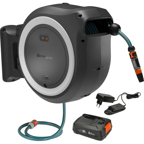 Gardena PowerRoll XXL 18V Akku-Wand-Schlauchbox weiß 40 m