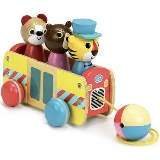 Vilac Holz-Nachziehspielzeug Bus mit Tieren 7736