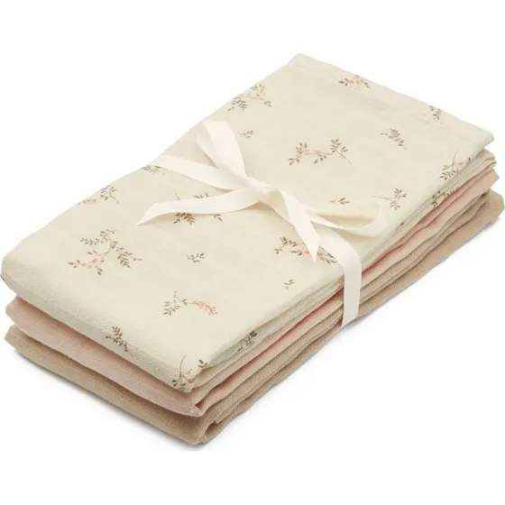 Cam Cam - Musselintuch GOTS Mix Ashley, Coral, Latte 3er-Pack