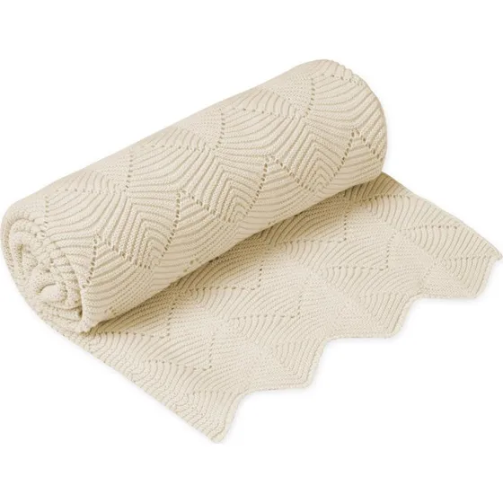Cam Cam Copenhagen Strickdecke Scallop GOTS Natur 80x100 cm
