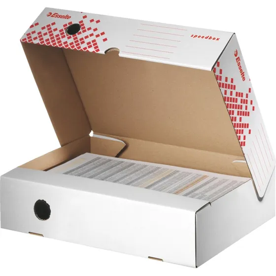Esselte SPEEDBOX Klappschachtel A4+ 80 mm wei/rot
