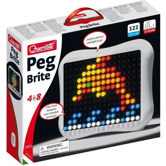 Quercetti Peg Brite LED Steckmosaik 122 Stk.