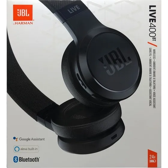 JBL Live 400BT On-Ear Bluetooth-Kopfhörer schwarz