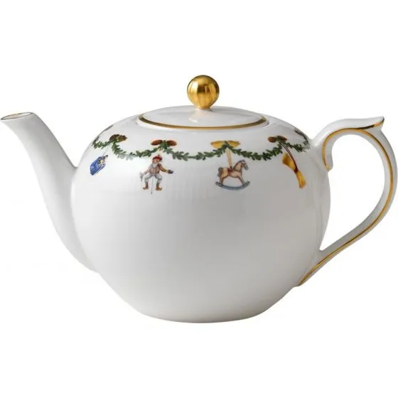 Royal Copenhagen Star Fluted Christmas Teekanne 1,4 L