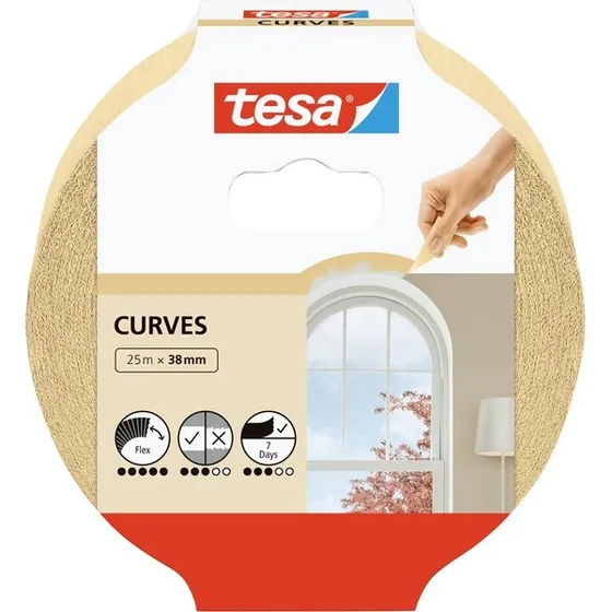tesa Malerband fr Kurven 25 m x 38 mm beige
