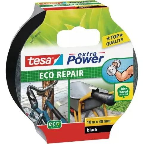 tesa Power Universal ecoLogo Gewebeband schwarz 10m x 38mm