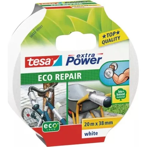 tesa Power Universal ecoLogo Gewebeband wei 20m x 38mm
