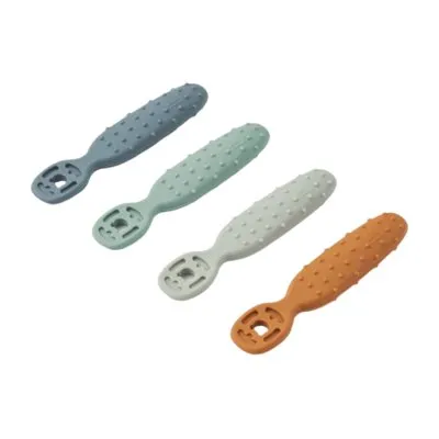 Liewood Caelia Kinderlöffel Whale Blue Multi Mix (4er-Set)