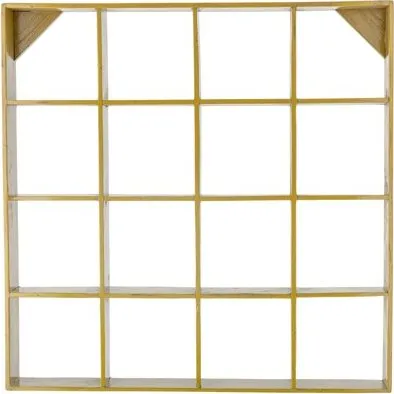 Bloomingville Bekka Regal gelb, recyceltes Holz, 70x70x10 cm