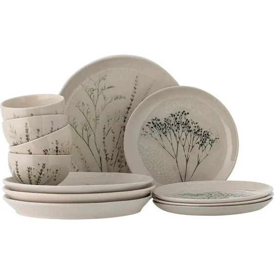 Bloomingville Bea Geschirrset 12-tlg Natur Creme Beige Steingut
