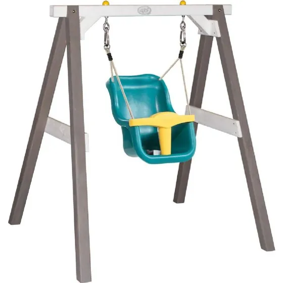 Axi Baby Schaukel 120x103x134 cm Holz Grau Türkis Gelb