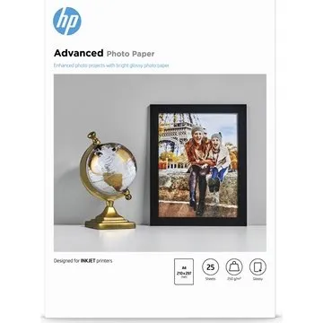 HP Advanced Fotopapier Glänzend A4 250g 25 Blatt