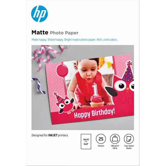 HP Fotopapier Matt 10x15 cm 180g 25 Blatt