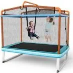 PlaySafe 3-in-1 Rechteckiges Kindertrampolin 190 x 124 cm mit Sicherheitsnetz