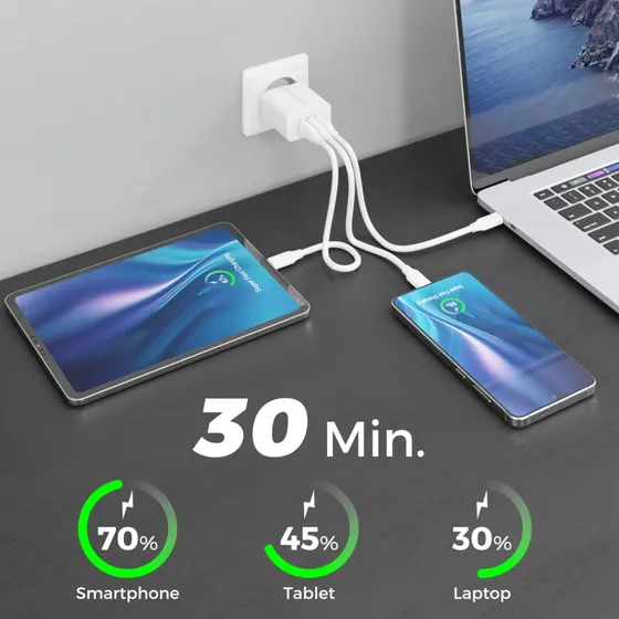 deleyCON USB-C zu USB-C Kabel 1m, 60W PD3.0