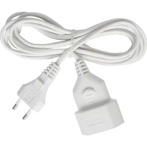 H03VVH2-F 3m weiß Verlängerungskabel mit Eurostecker
