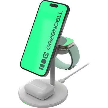 Greencell MagScape 3-in-1 MagSafe Ladegerät für iPhone, Apple Watch, AirPods