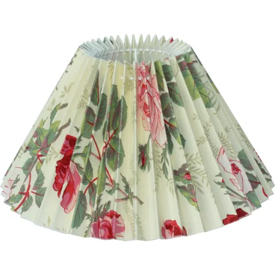 Lampenschirm Plissee Rosa mit Blumenmuster Ø25 cm