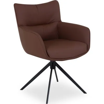 MCA LIMONE 2 4-Fu-Stuhl Edelstahl/Leder 360 drehbar