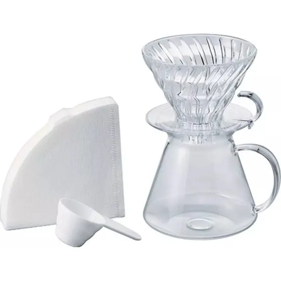 Hario V60 Glass Brewing Set 02 aus Glas