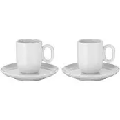 WMF Barista 2er-Tassen-Set mit Untertassen, weiß