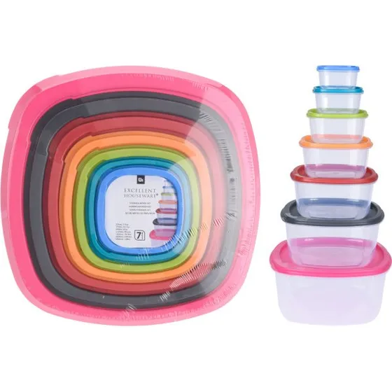 Excellent Houseware 911000160 Stapelbare Luftdichte Lebensmittelbehälter 7 Stück