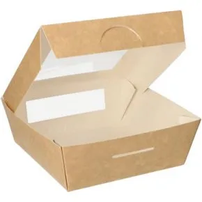 PAPSTAR Feinkostboxen 750 ml eckig mit PLA-Sichtfenster