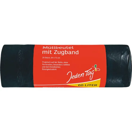 Jeden Tag Mlleimerbeutel 60l Zugband 25 Stck