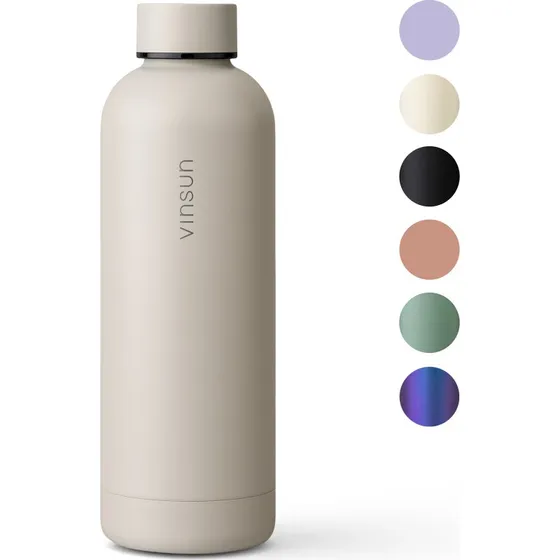 Vinsun Edelstahl-Trinkflasche beige 500ml