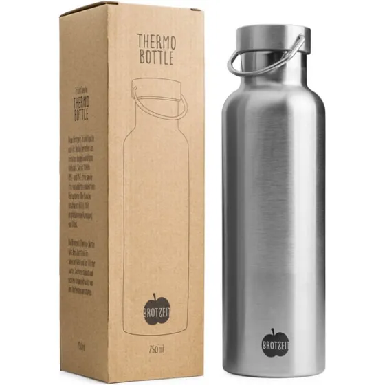Brotzeit Thermosflasche Edelstahl 0,75L plastikfrei