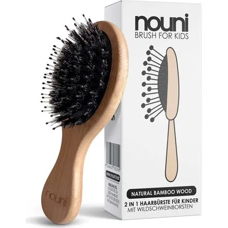 nouni Kinderbürste aus Bambus mit Wildschweinborsten
