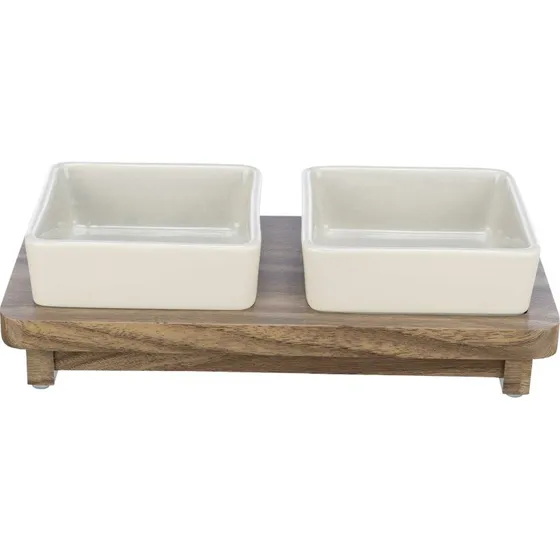 TRIXIE Napf-Set CityStyle, 2er-Set, Holzoptik