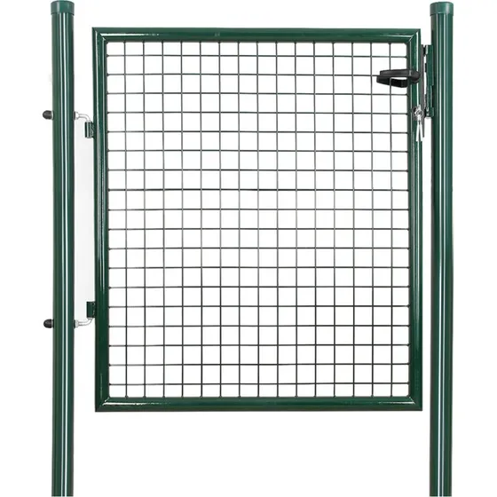 SONGMICS Gartentor abschliebar aus verzinktem Stahl, Grau, 87 cm