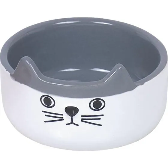 Nobby Cat Face Keramik-Napf weiß 160 ml Ø 13 cm