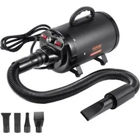 VEVOR Hundefön 2000W mit 4 Düsen, 70 m/s, 29,4–57,2°C