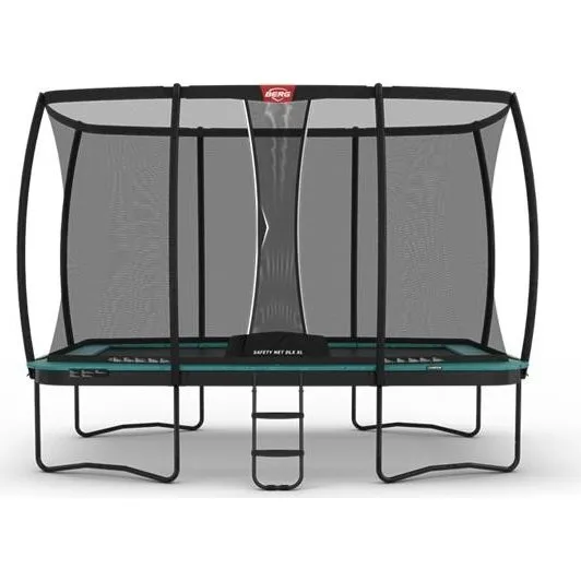 BERG Champion Rechtecktrampolin 410 cm Grün mit Sicherheitsnetz DLX XL