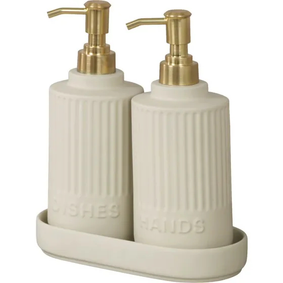 Wenko Seifen- & Spülmittelspender-Set Heidi Creme