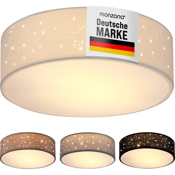 monzana Deckenleuchte Stoffschirm 38 cm Sternenhimmel 2-flammig