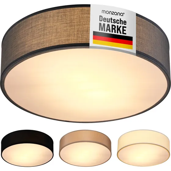 MONZANA Deckenleuchte Grau Stoff 38 cm 2-flammig
