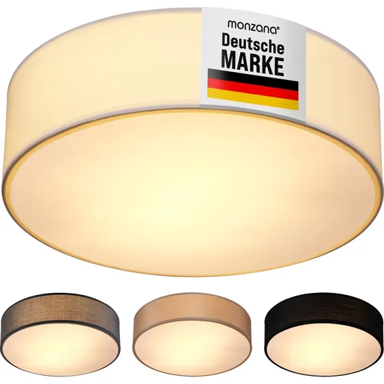 monzana Deckenleuchte Weiß Stoff 38 cm 2-flammig