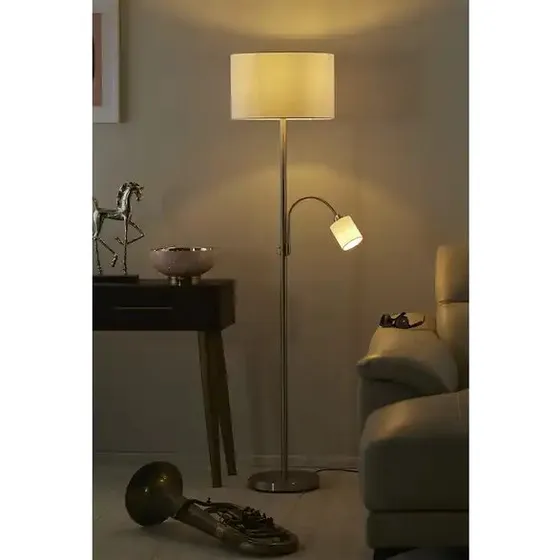 Hotel Trio Stehleuchte weiß/Nickel matt