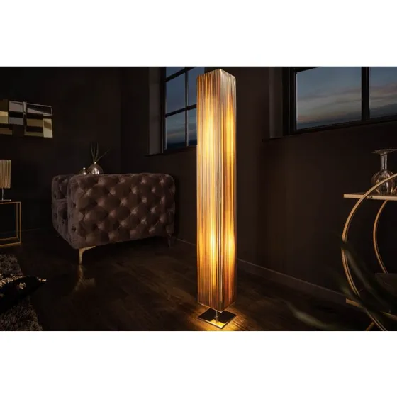 PARIS 120cm Gold Stehlampe mit silberglänzendem Metallfuß