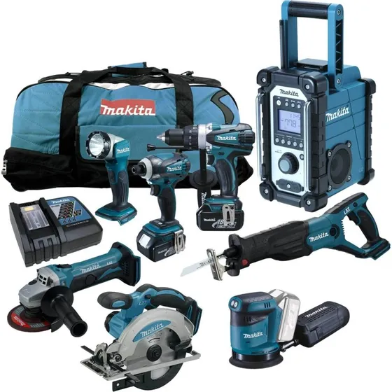 Makita 12tlg. 18V LXT Akku-Werkzeugset mit Exzenterschleifer