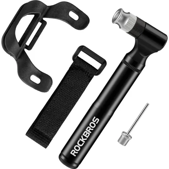 ROCKBROS Mini-Fahrradpumpe 130PSI mit Halterung (Presta/Schrader)