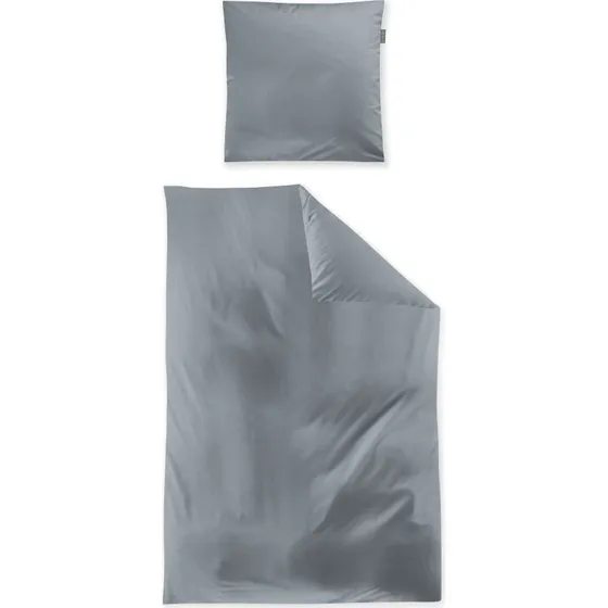 Satin Bettwsche Paris blau, 140x200 cm, mit Reiverschluss