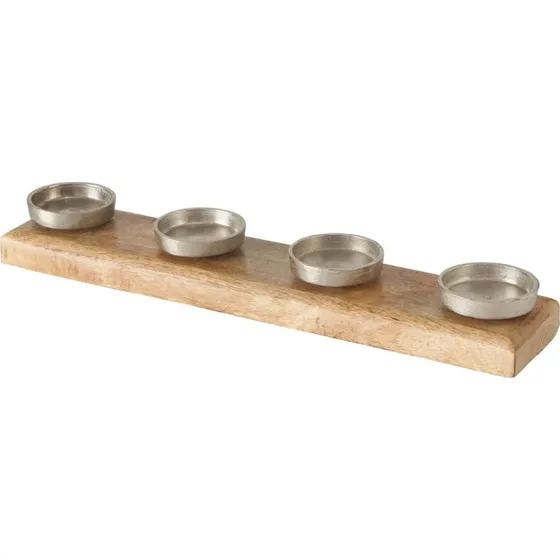 Mango Kerzenhalter 50 cm – Adventsdeko aus Alu & Holz