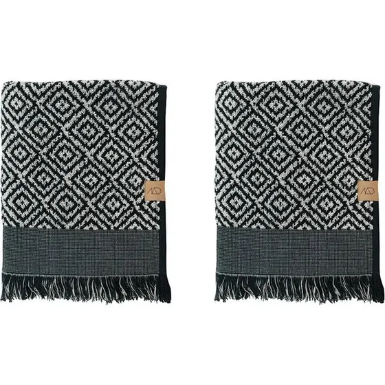 Mette Ditmer Morocco Gästehandtuch 60x35 cm schwarz/weiß (2er-Set)