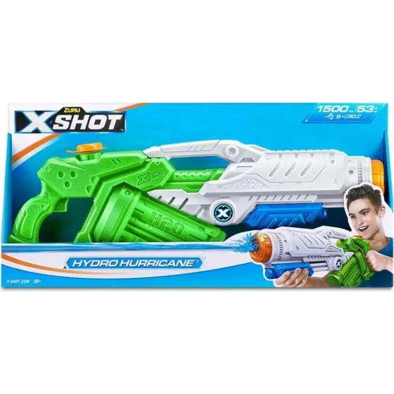 Zuru X-Shot Hydro Hurricane Wasserpistole 1500 ml, weiß/grün/blau