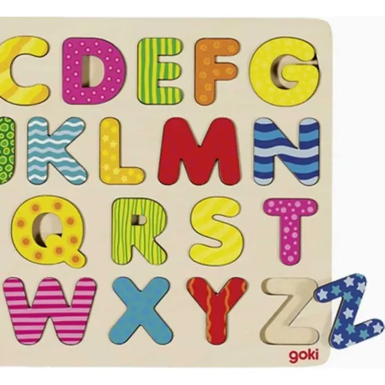 Goki Alphabet-Puzzle aus Holz – 26 Buchstaben
