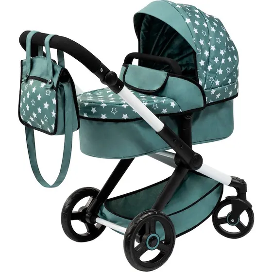 Bayer Xeo Kombi-Puppenwagen petrol mit Sternen